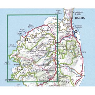 IGN Top 75: Calvi (29) - Cargese - Monte Cinto - Monte Rotondo (Corsica) - Wandel- en Fietskaart 