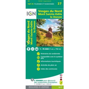 IGN Vogezen (27) - Vosges du Nord  - Wandel- en Fietskaart 