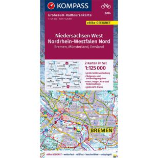 KP3704 Radkarte Niedersachsen West, Nordrhein-Westfalen Nord