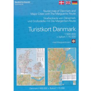 Overzichtskaart Denemarken met de Margrietroute