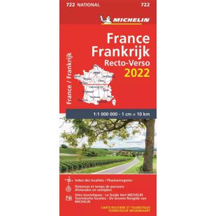 Michelin 722 Wegenkaart - Frankrijk Recto 2022 