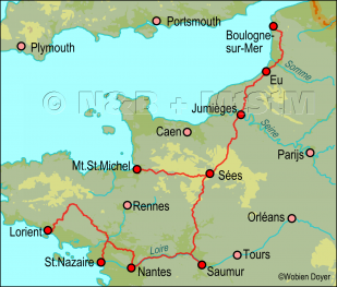 Normandië en Bretagne Fietsroute tussen Ansjovis en Anjou