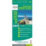 IGN Top 75: Bretagne (24) - Pointe du Raz, Presqu'ile de Crozon, Ouessant - les Abers - Wandel- en Fietskaart 