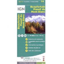 IGN Top 75: Beaufortain - Massif du Mont Blanc (04) - Wandel- en Fietskaart