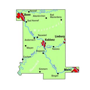 Mittelrheintal - Koblenz/Bonn/Mainz (Regionalkarte)