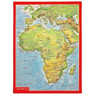 Ansichtkaart Afrika met reliëf 