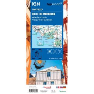IGN Top 75: Golfe du Morbihan (17)- Wandel- en fietskaart 