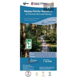 Réseau Points-Noeuds: fietsknooppuntenkaart Provincie Luxemburg carte Sud - NGI