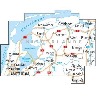Niederlande Nord Radtourenkarte