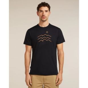 Icebreaker Men 125 Sphere T-shirt Across The Peaks - Black