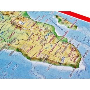Ansichtkaart Afrika met reliëf 