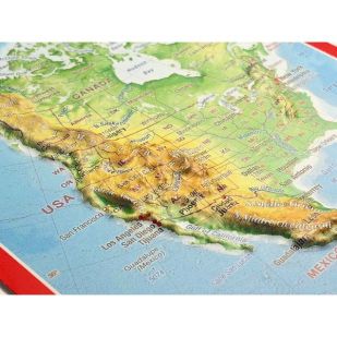 Ansichtkaart Amerika noord met reliëf 