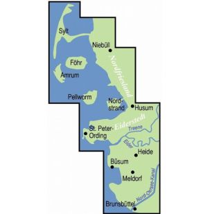 Nordseeküste mit Inseln, (Schleswig-Holstein) (Regionalkarte)