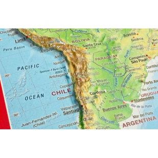 Ansichtkaart Amerika zuid met reliëf 